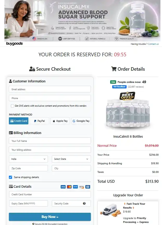 InsuCalmX Order Page